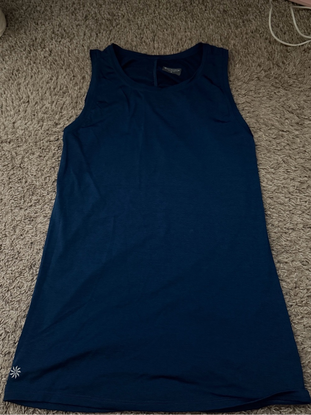 Women’s athlete royal blue Sleeveless ruched Tank Top - Performance Stretch
